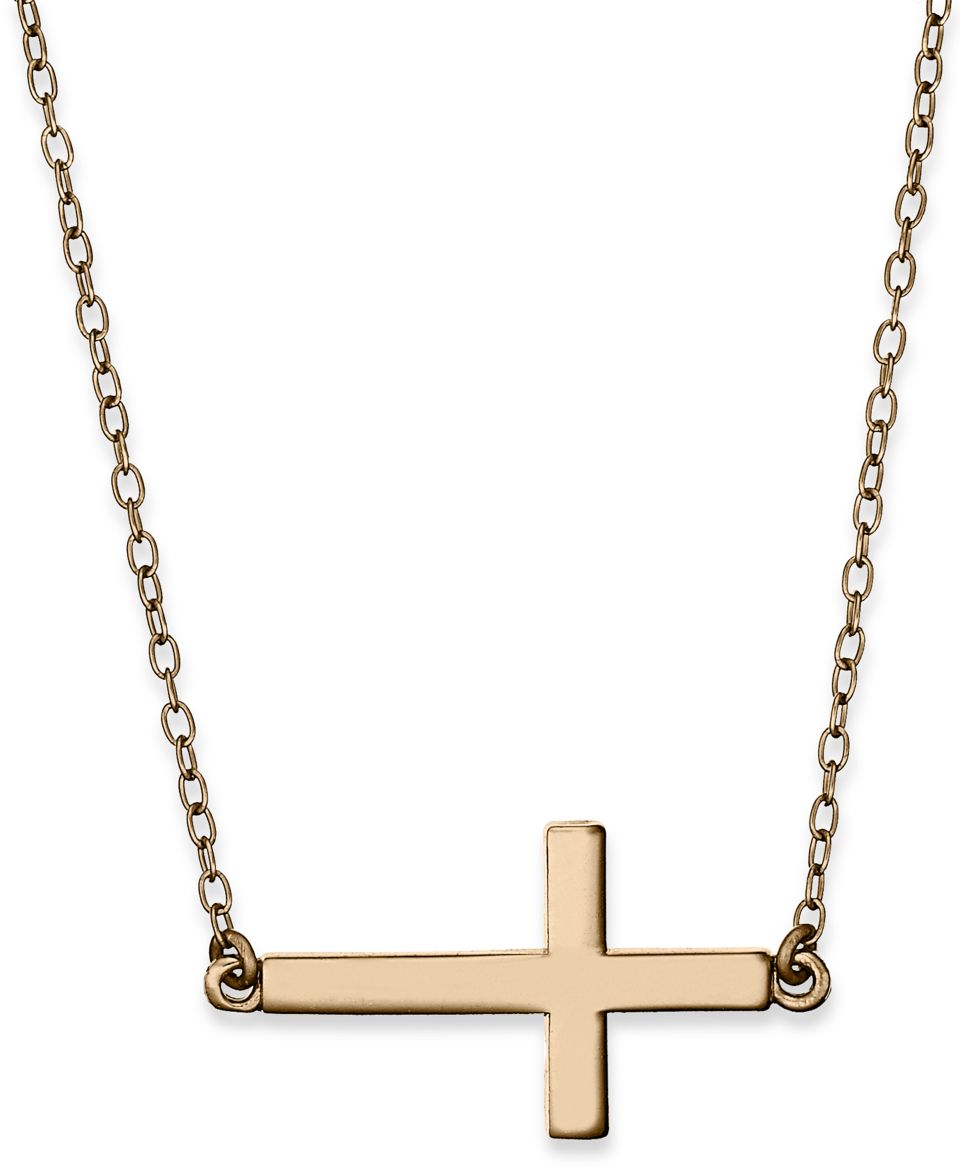 Studio Silver 18k Gold Over Sterling Silver Necklace, Sideways Cross