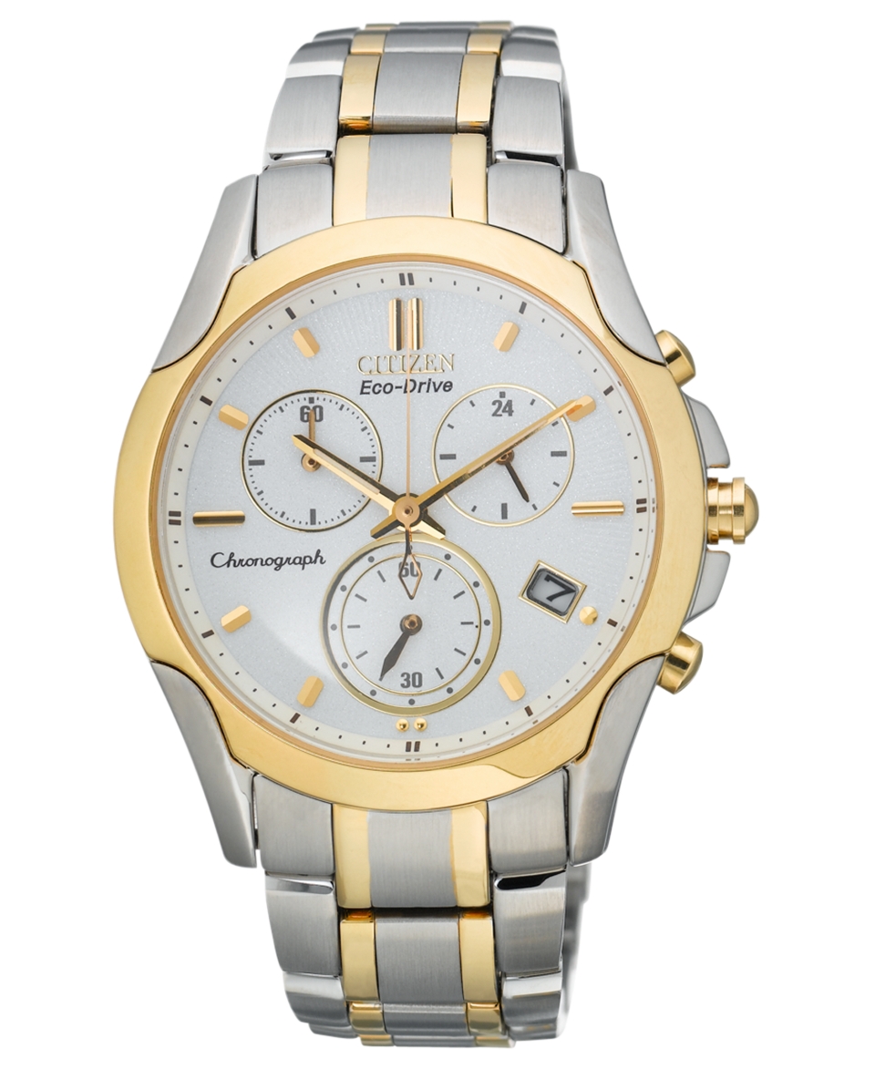 Citizen Watch, Womens Eco Drive Sport Chronograph Two Tone Stainless