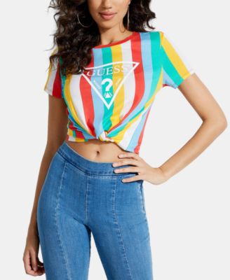 guess rainbow striped shirt