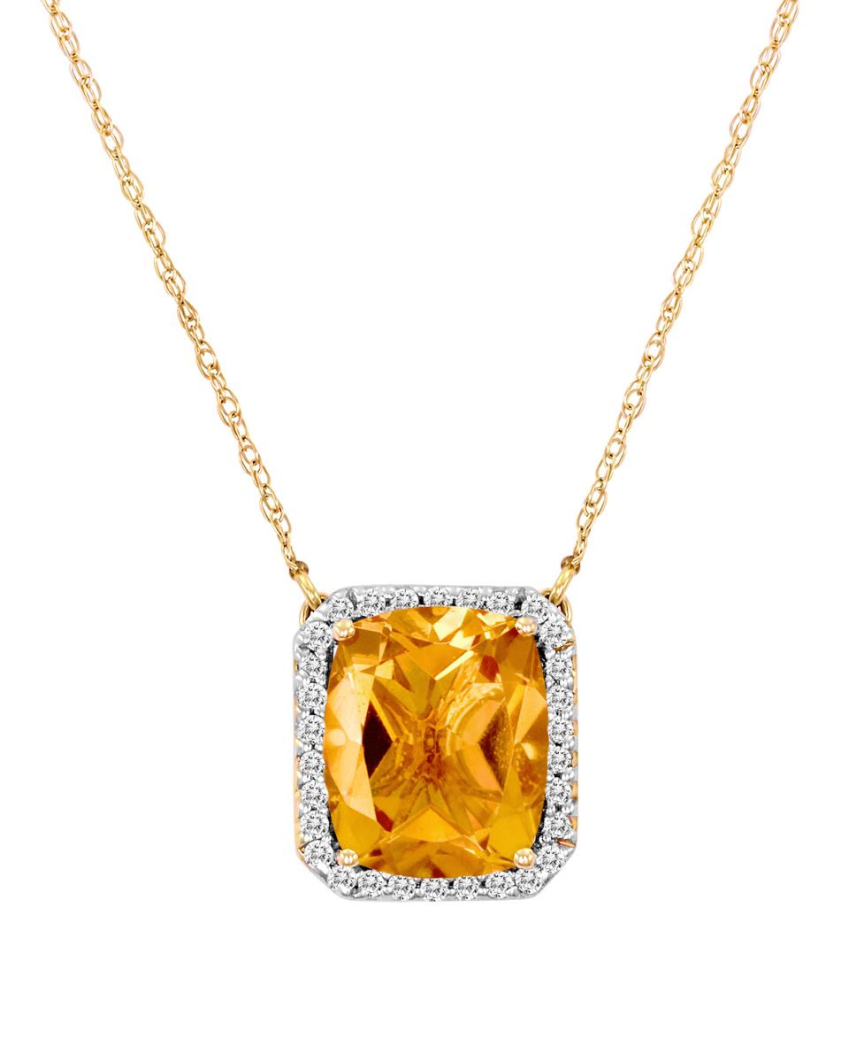 Le Vian 14k Gold Necklace, Citrine (4 1/3 ct. t.w.) and Diamond (1/3