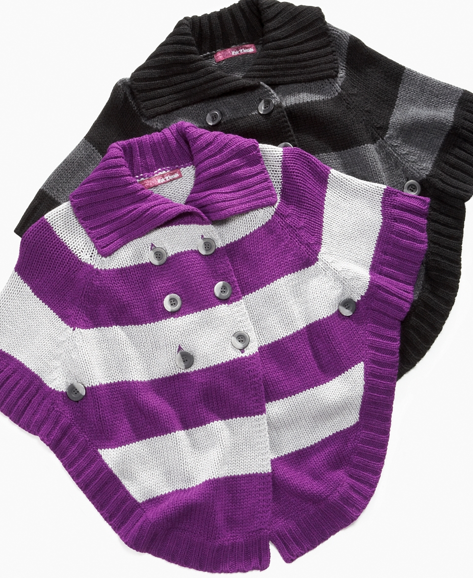 Threads Kids Sweater, Girls Stripe Ponchos   Kids Girls 7 16