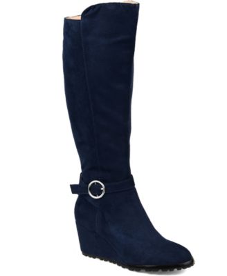blue wide calf boots
