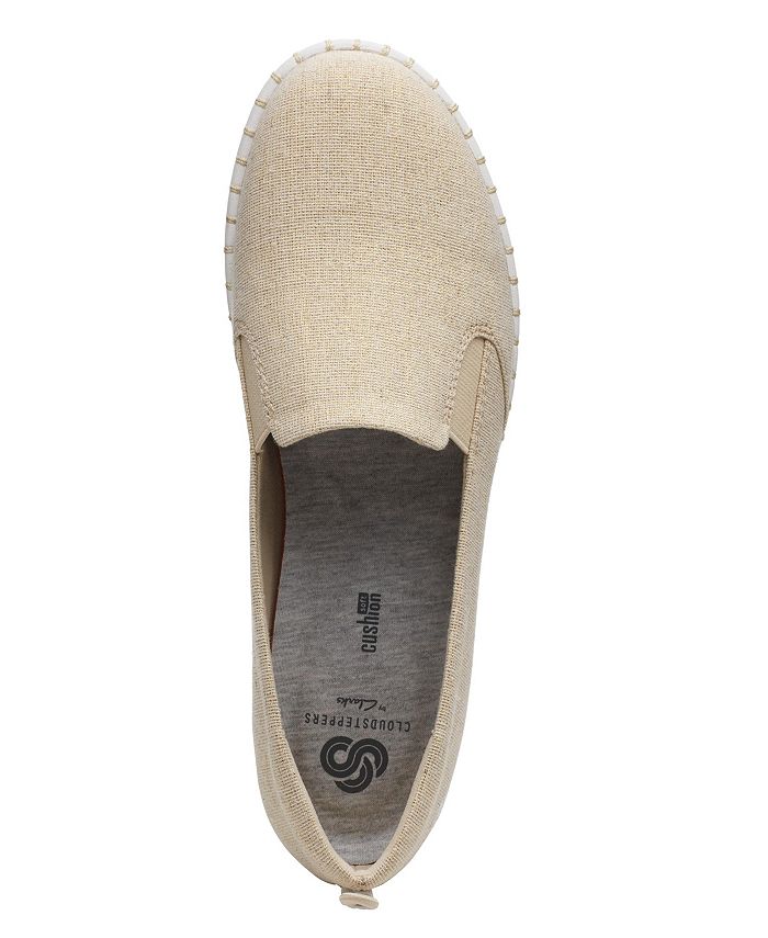 clarks women's cloudsteppers step glow slip canvas flats