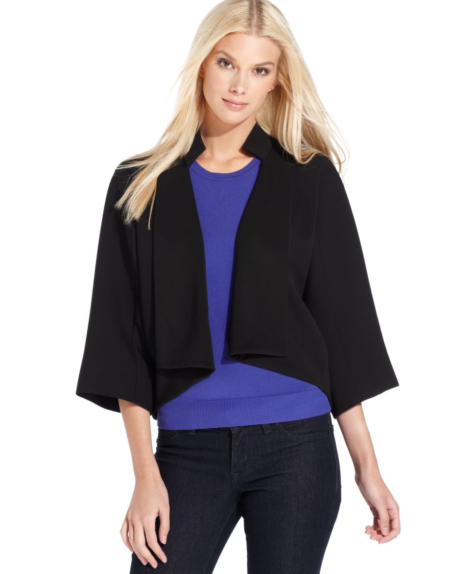 Tahari Jacket, Adriella Three Quarter Sleeve Open Front Cape