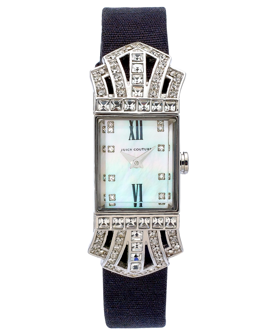 Juicy Couture Watch, Womens Marianne Diamante Black Silk Grosgrain