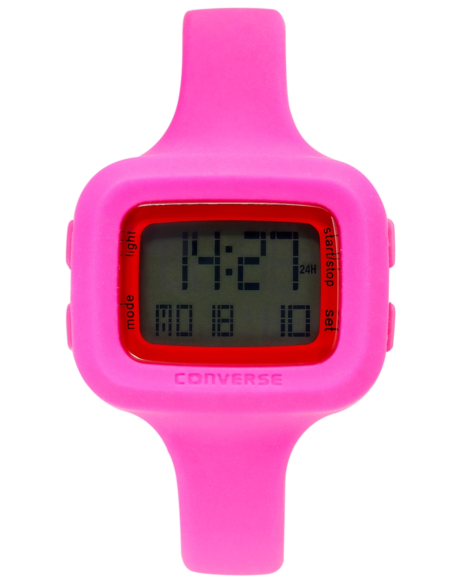 Converse Watch, Womens Digital Understatement Pink Silicone Strap