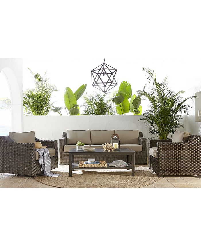 Furniture Camden Outdoor Wicker 3Pc. Seating Set (1 Sofa & 2 Chairs