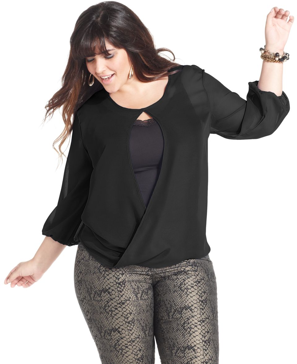 Baby Phat Plus Size Jacket, Double Lapel Cropped