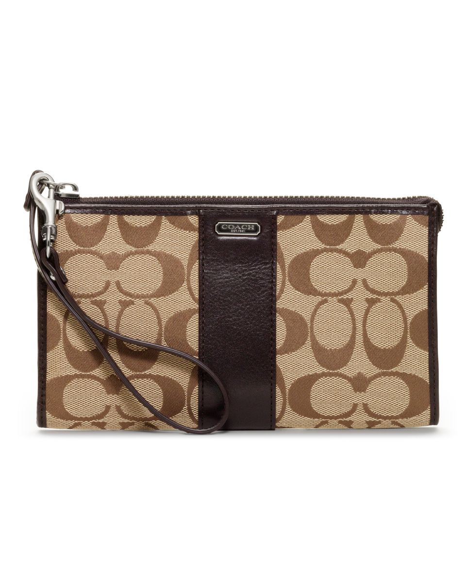 COACH LEGACY SIGNATURE STRIPE ZIPPY WALLET