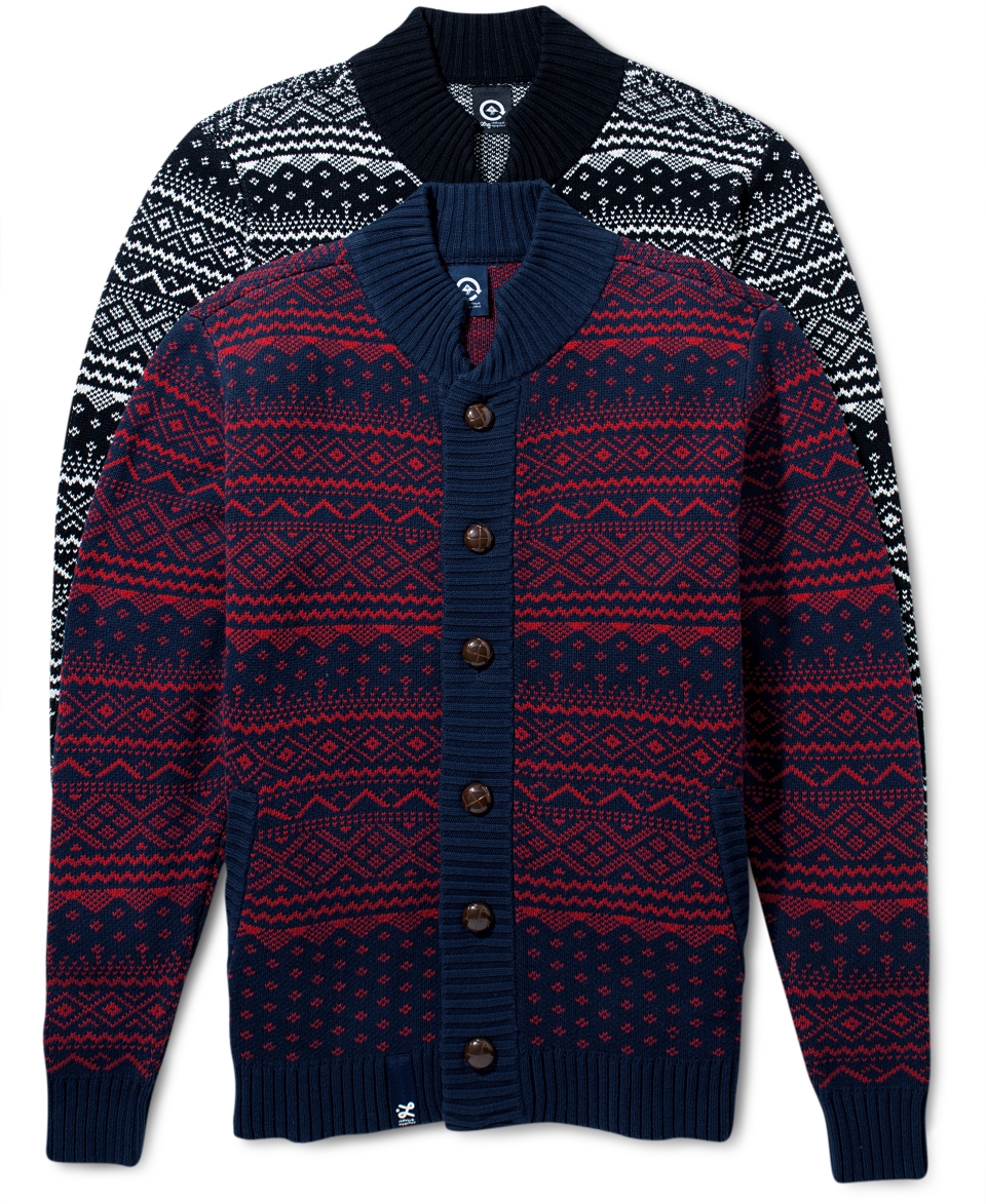 LRG Big and Tall Sweater, Uncle Norski Cardigan   Mens Sweaters   