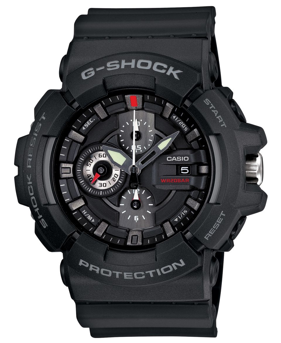 Shock Watch, Mens Analog Digital Black Resin Strap 55mm GA150 1A