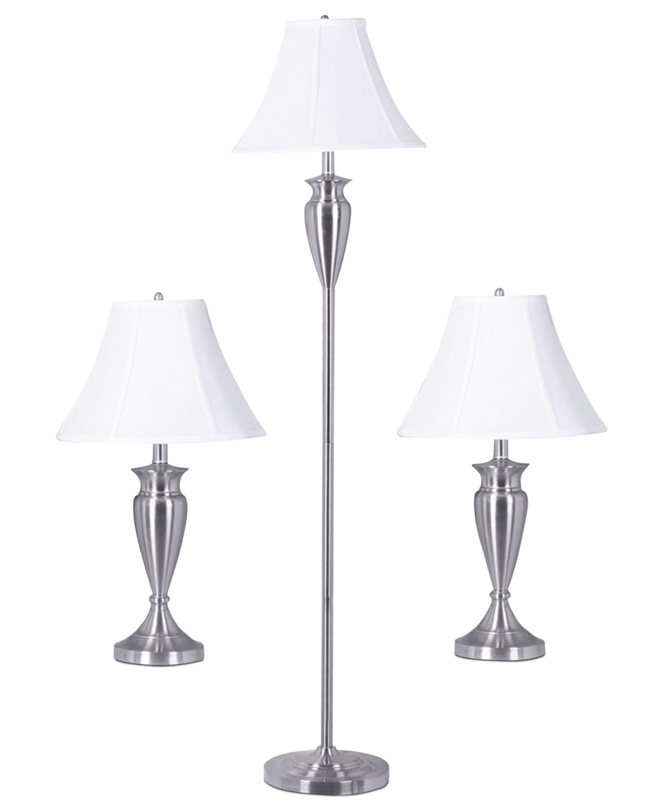 Adesso Lamps, Metal Collection Set of 3 (Floor Lamp and 2 Table)