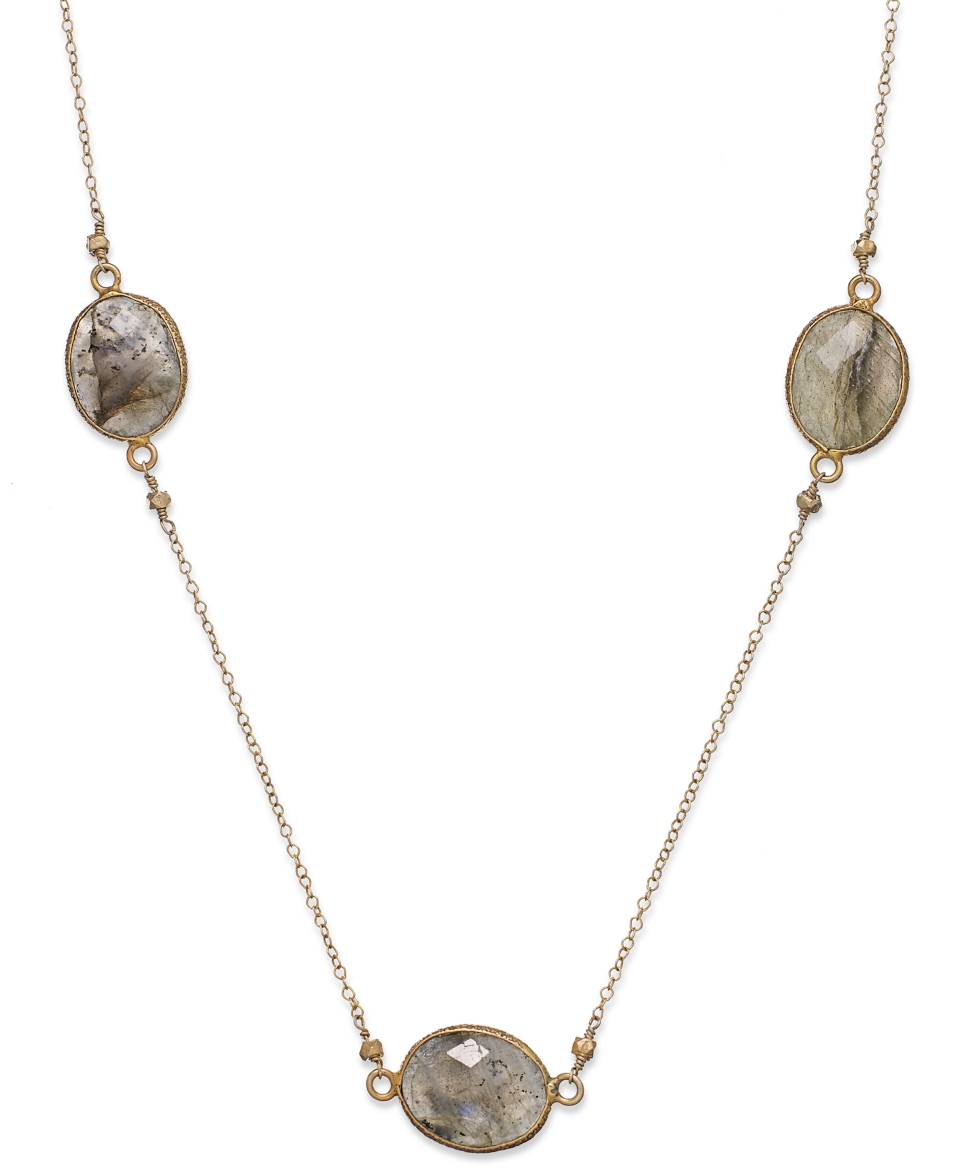 Studio Silver 18k Gold Over Sterling Silver Necklace, Labradorite