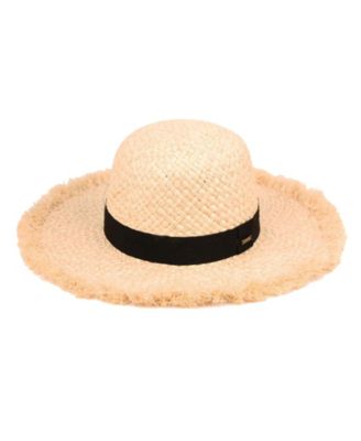 Гибкая шляпа из соломы рафии с необработанным краем от компании Epoch Hats коричнево-бежевого цвета