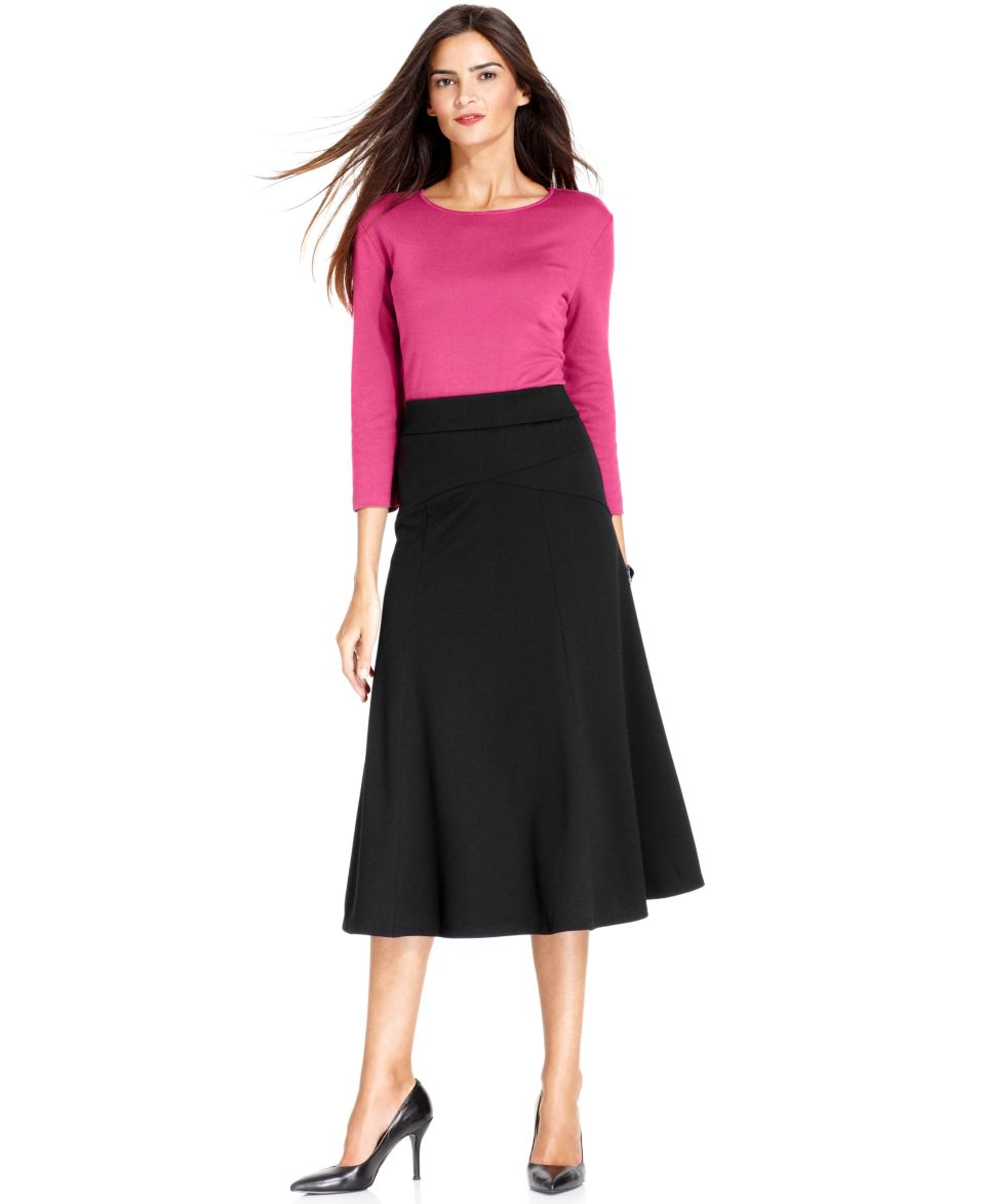 JM Collection Three Quarter Sleeve Top & A Line Knit Skirt