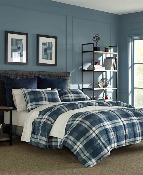 Nautica Crossview Plaid Navy Comforter Set Full Queen Reviews Comforters Fashion Bed Bath Macy S