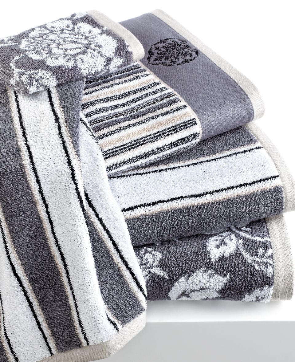 Bianca Bath Towels, Aquarelle Shale Embroidery Collection   Bath