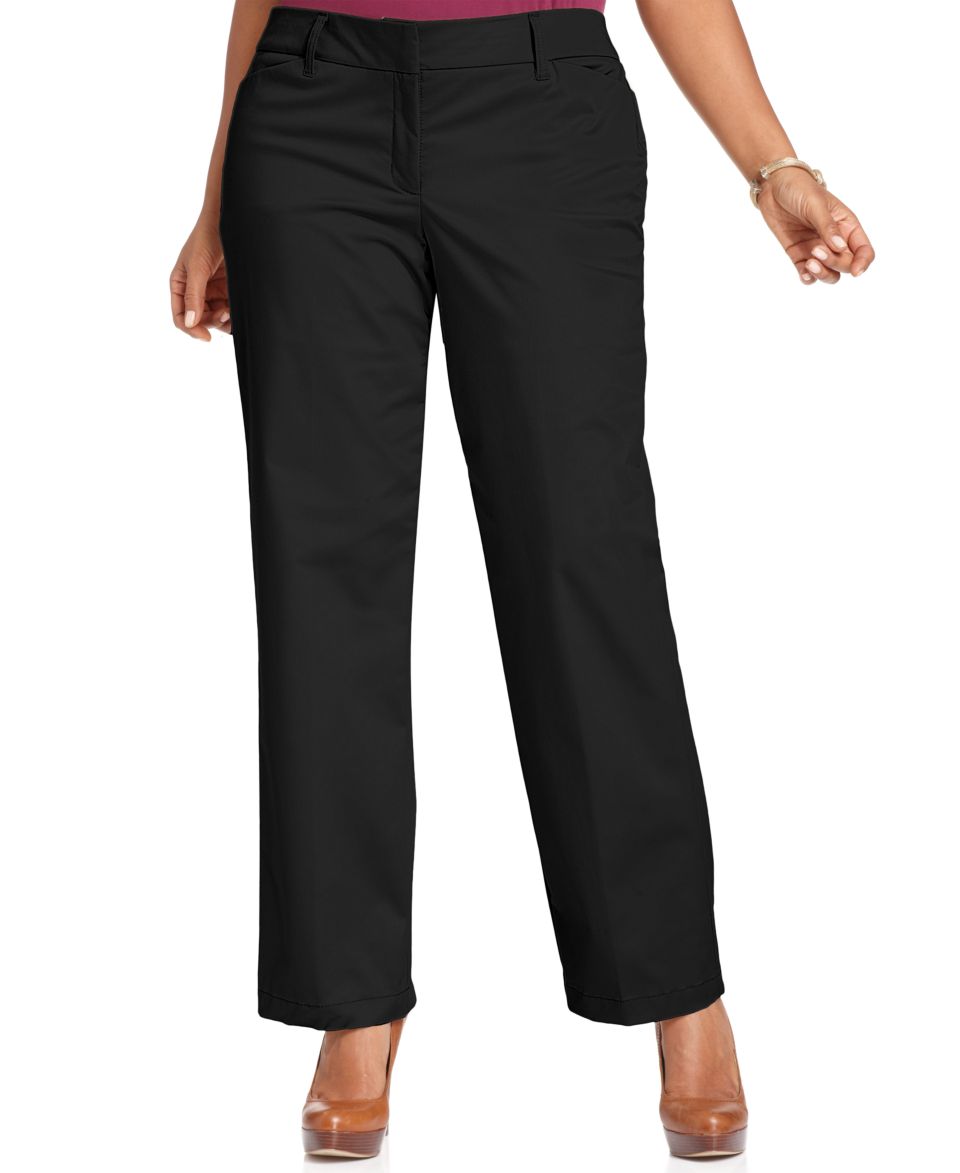Charter Club Plus Size Pants, Wrinkle Resistant Straight Leg Trousers