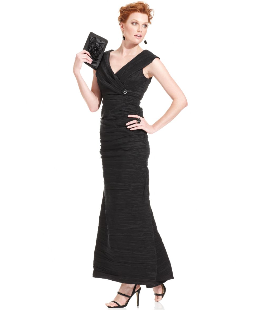 Alex Evenings Dress, Sleeveless Portrait Collar Gown