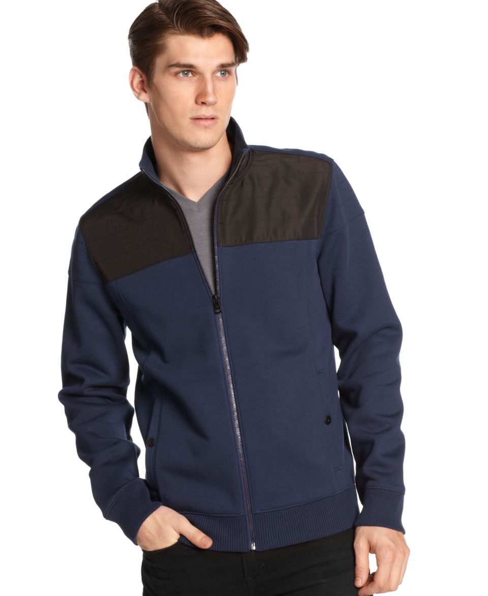 Calvin Klein Jacket, Hidden Hood Track Jacket   Mens Hoodies & Track