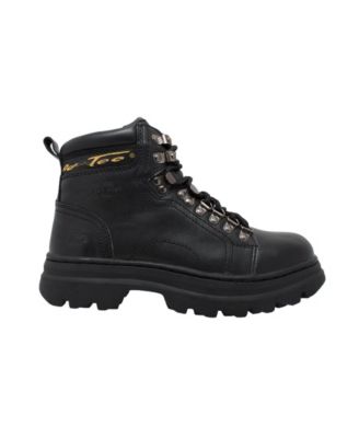 black leather work boots womens
