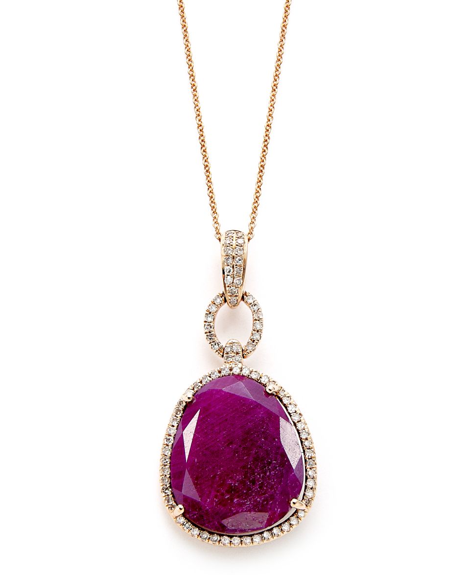 EFFY Collection 14k Rose Gold Necklace, Ruby (11 1/3 ct. t.w.) and