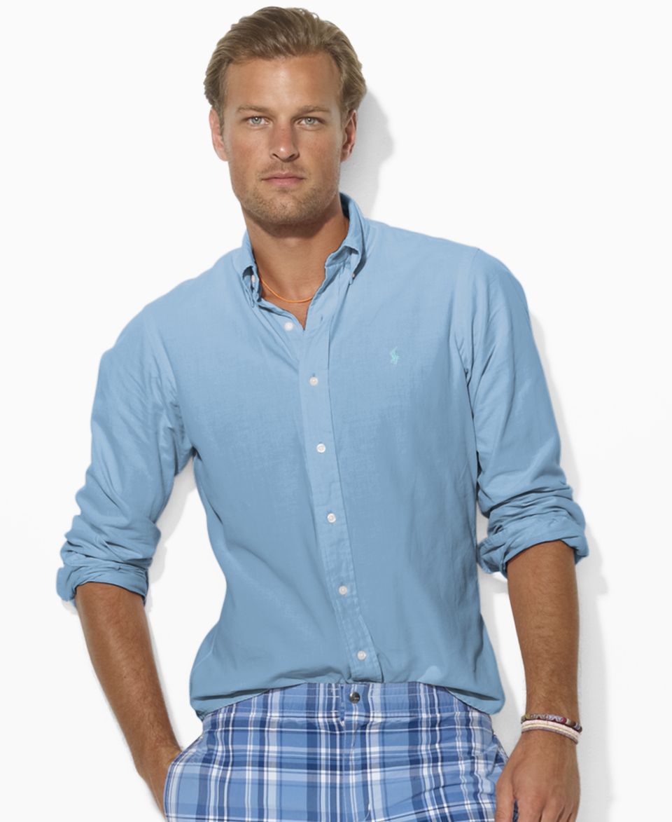 Polo Ralph Lauren Shirt, Custom Fit Woven Cotton Sport Shirt