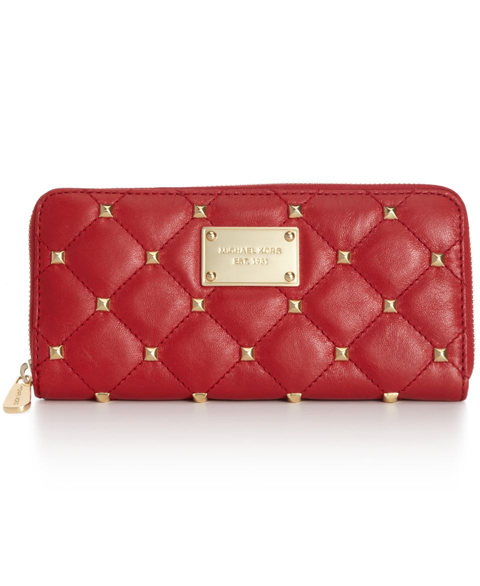 MICHAEL Michael Kors Handbag, Quilted Stud Zip Around Continental