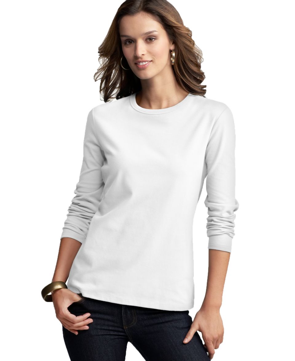 Style&co. Top, Long Sleeve Crew Neck Tee