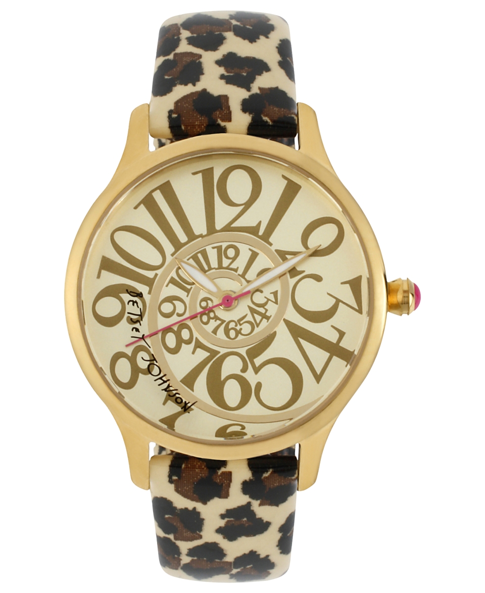Betsey Johnson Watch, Womens Leopard Print Patent Leather Strap 38mm BJ00040 16   Watches   Jewelry & Watches