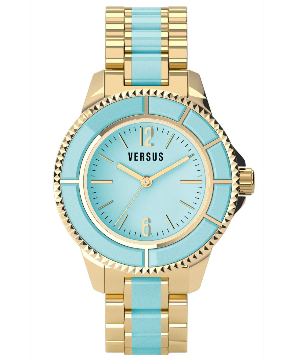 Versus by Versace Watch, Unisex Tokyo Light Blue Enamel and Gold Ion