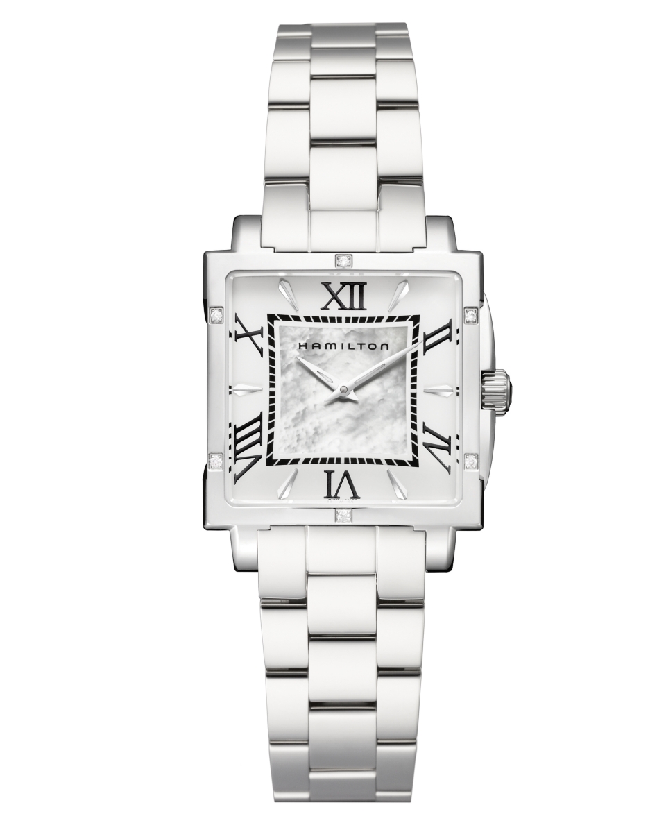 Hamilton Watch, Womens Swiss Jazzmaster Square Lady Diamond Accent