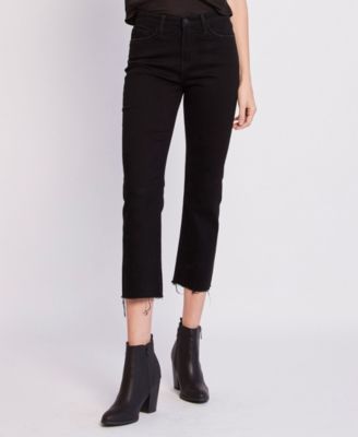 black cropped straight jeans