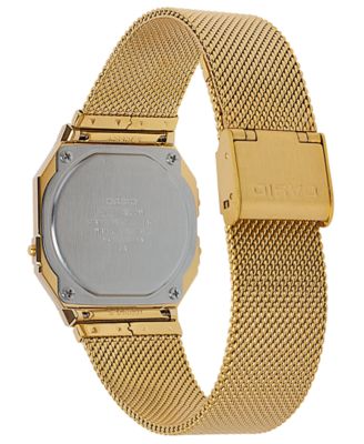 Casio Unisex Gold-Tone Stainless Steel Mesh Bracelet Watch 35.5mm ...