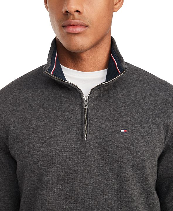 Tommy Hilfiger Men's French Rib Quarter-Zip Pullover, Created for Macy ...