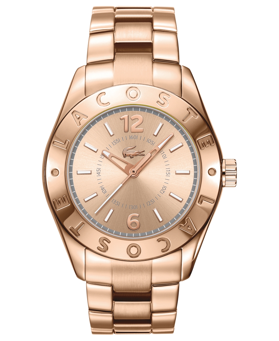Lacoste Watch, Womens Biarritz Rose Gold Ion Plated Stainless Steel