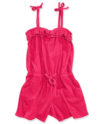 Pink Platinum Kids Cover-Up, Girls and Little Girls Terry Cloth Romper ...