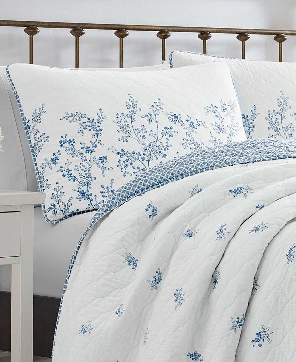 Laura Ashley Flora Blue Quilt Set, King & Reviews Quilts & Bedspreads