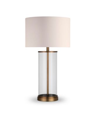 glass and brass table lamp