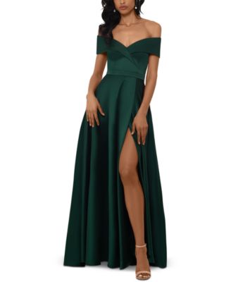 satin green gown