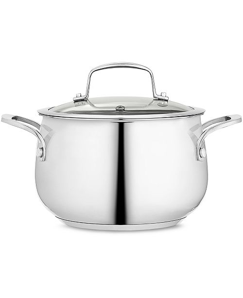 Belgique Polished Stainless Steel 3 Qt Covered Soup Pot Created For Macy S Reviews Cookware Kitchen Macy S