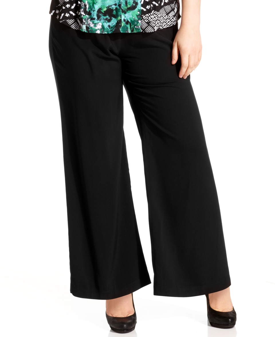 Style&co. Plus Size Pants, Pull On Wide Leg   Plus Sizes