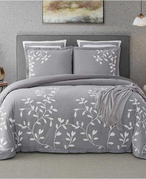 Cathay Home Inc Laurel Park Autumn Chain Emb Cotton King Comforter Set Reviews Bedding Collections Bed Bath Macy S