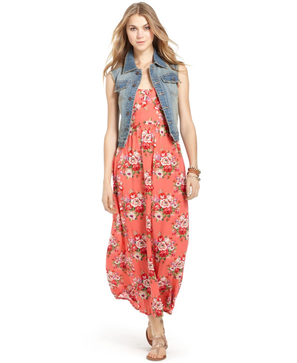 American Rag Denim Colored Wash Vest & Sleeveless Floral Print High