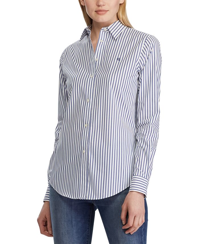 Lauren Ralph Lauren Stripe-Print No-Iron Button-Down Shirt & Reviews ...