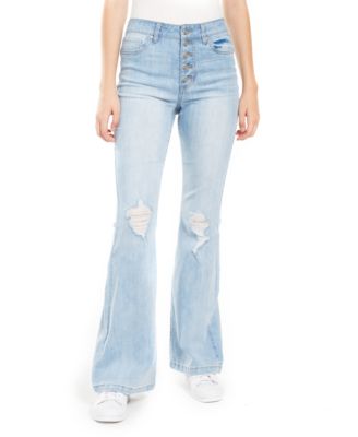 button fly flare jeans