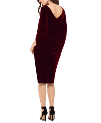 betsy and adam draped back sheath dress