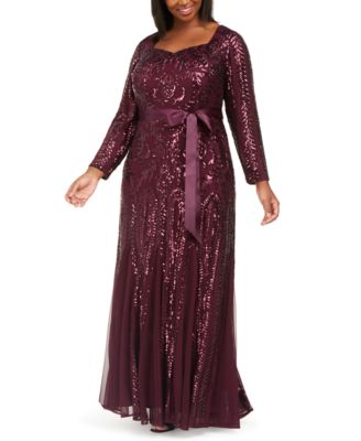 burgundy sequin gown