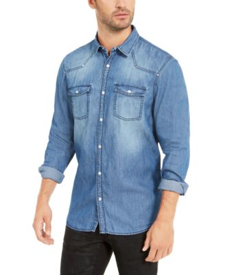 macys mens denim shirt