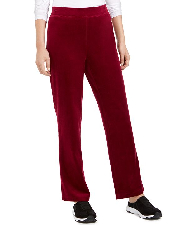 Karen Scott Sport Velour Pants, Created for Macy's & Reviews - Pants ...